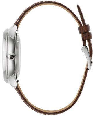 Men's Hudson Stetson Brown Leather Strap Watch, 39mm