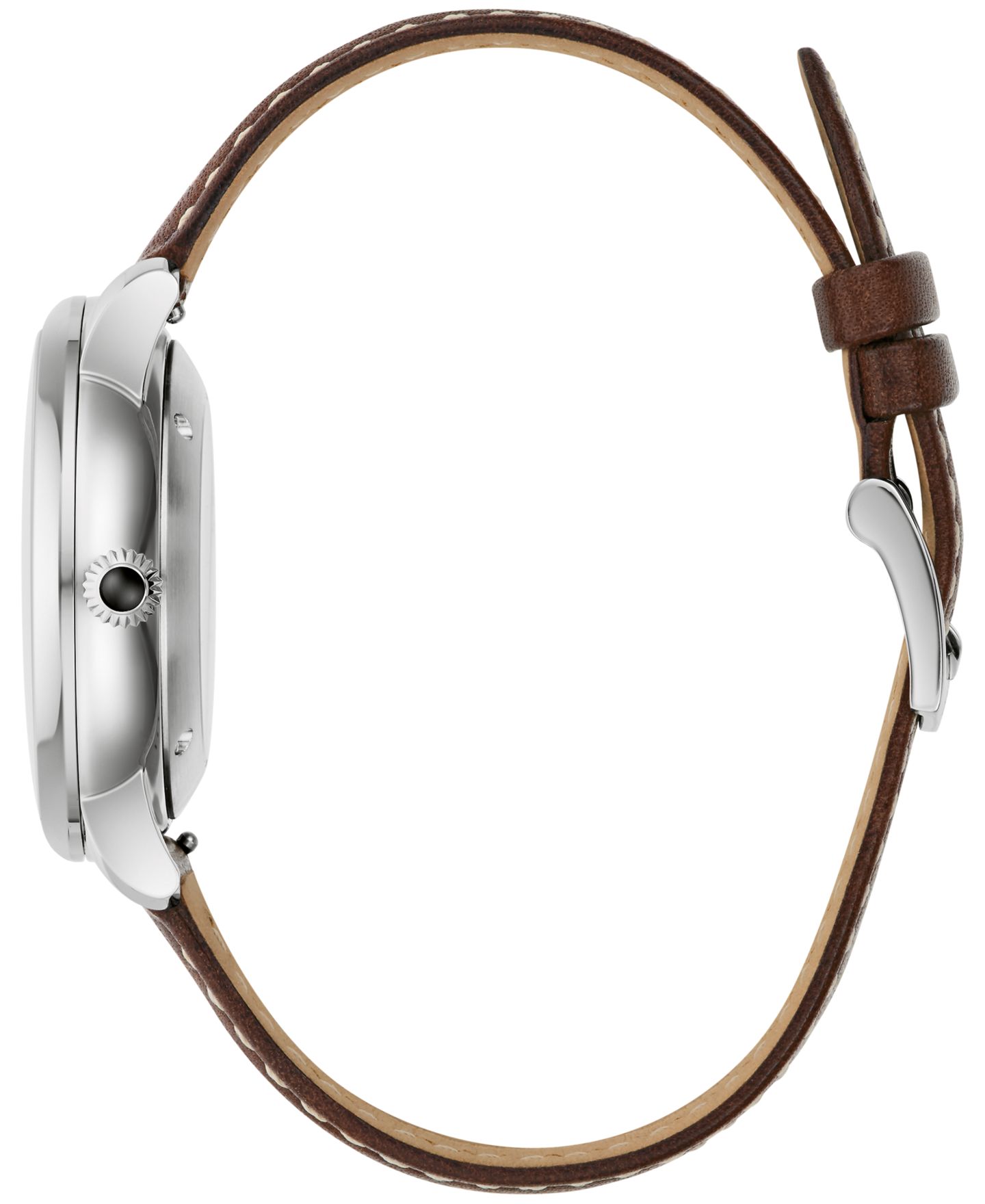Мужские часы Bulova Hudson Stetson Brown Leather Strap Watch, 39mm — фото 2