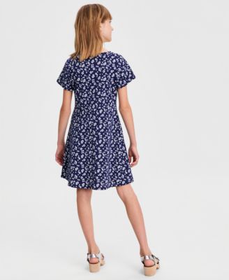 Girls' 5-20 Ditsy Floral-Print Knit Dress
