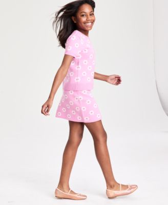 Girls' 5-20 Floral Crochet Top & Skirt, 2-Piece Set