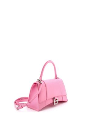 Small Hourglass Top Handle Bag Leather