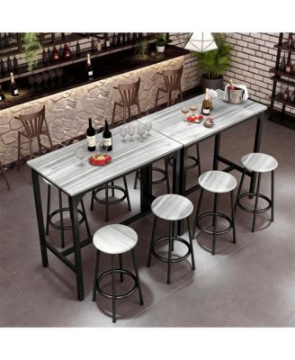 5-Piece Rustic Bar Table and Chairs Set for Dining Room