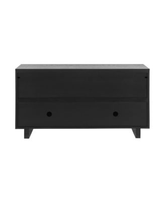 Modern 4-door storage cabinet with ash veneer and Black finish