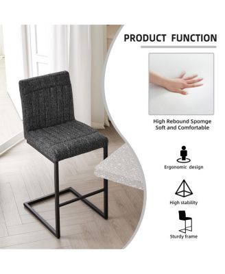 Speckled Gray Tufted Bar Stool - 2 Sets