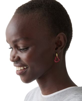 Cubic Zirconia Amour Enamel Drop Earrings