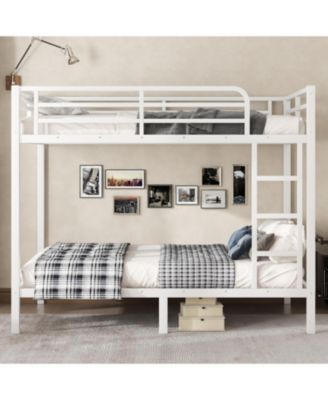 Metal Full Over Full Bunk Bed, Space-Saving