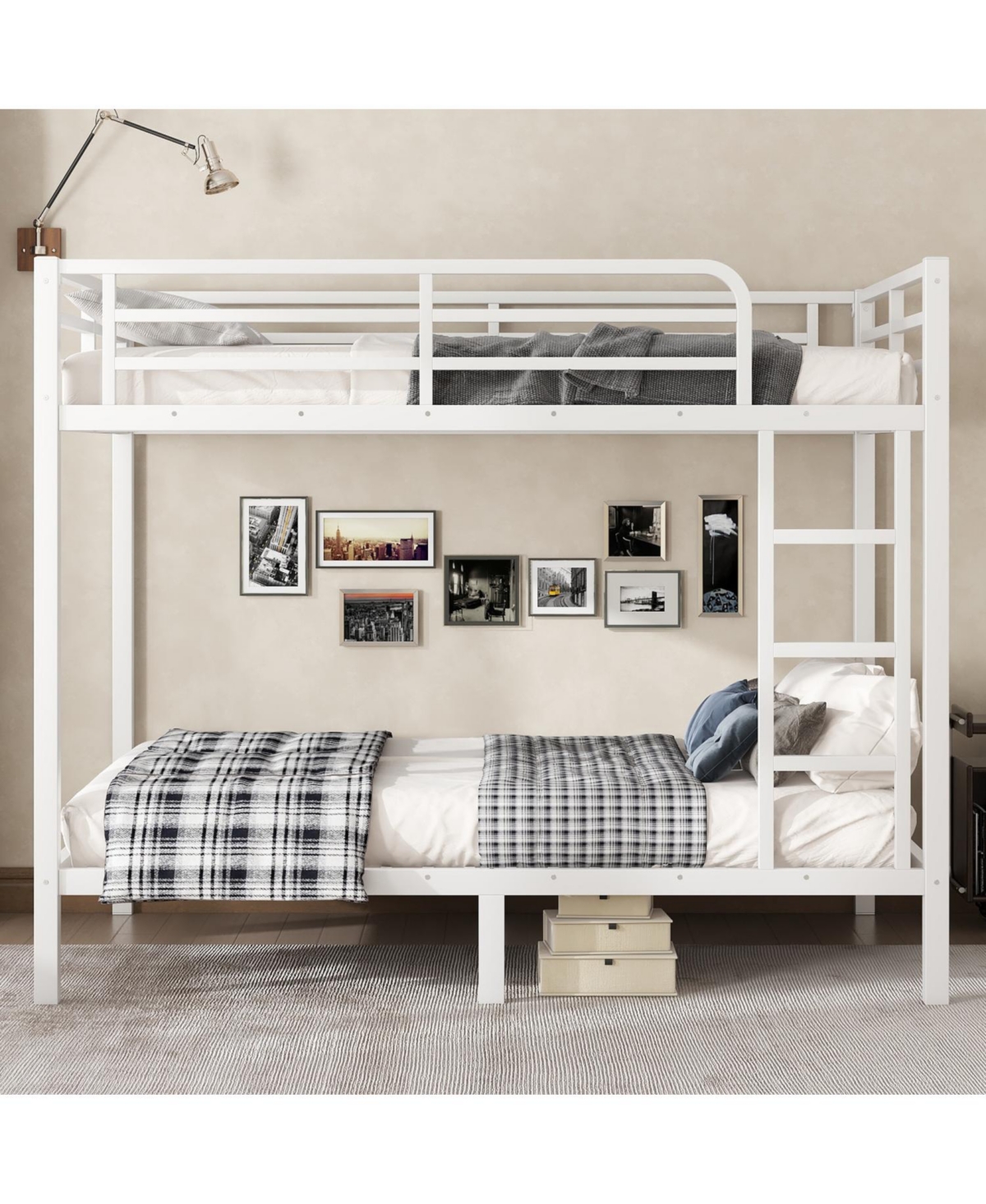 Streamdale Furniture Metal Full Over Full Bunk Bed, Space-Saving