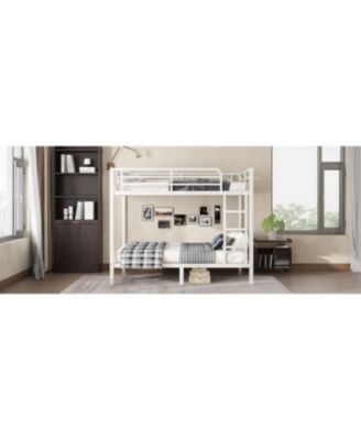 Metal Full Over Full Bunk Bed, Space-Saving
