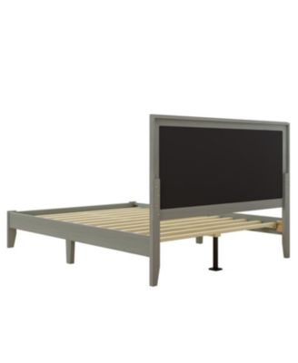 Solid Wood Platform Headboard Queen Bed
