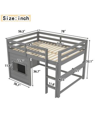 Streamdale Loft Bed with Slide, Bookshelf, Safety Rails