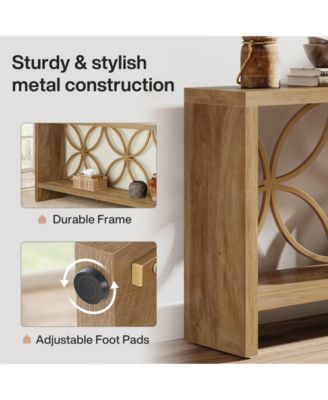 70.9-Inch Narrow Sofa Table, Industrial Long Sofa Table Behind Couch, Entry Console Table with Storage for Entryway, Living Room, Foyer