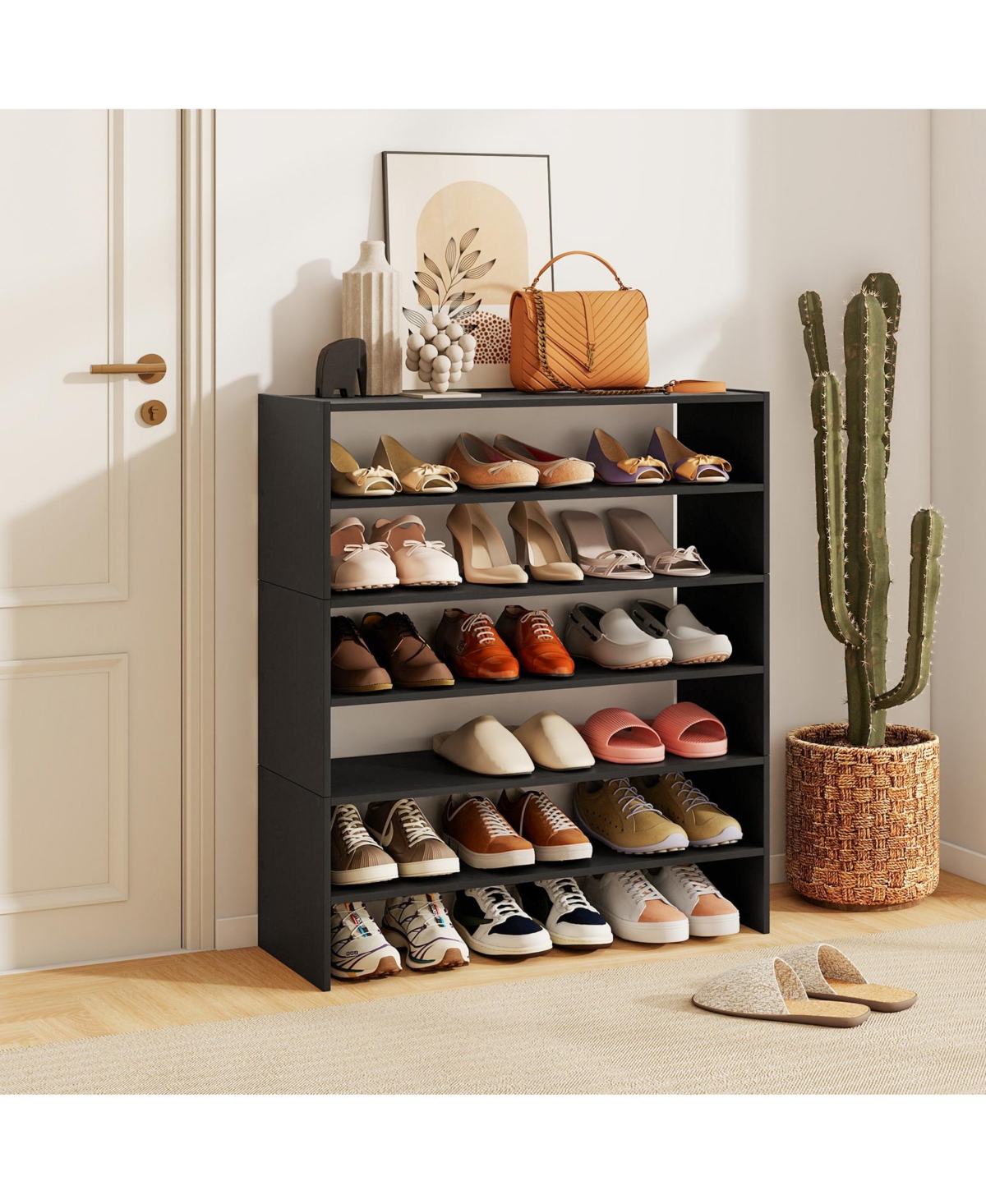 Slickblue 6-Tier Shoe Organizer Rack for Entryway with Anti-Tipping