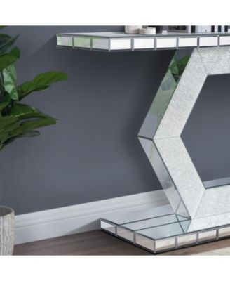 Crystal Hexagon Mirror Console Table