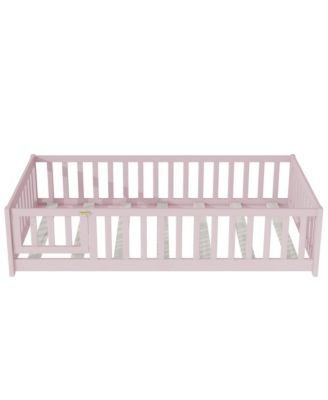  Twin Floor Bed with Fence & Door