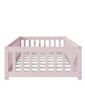  Twin Floor Bed with Fence & Door