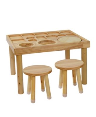 Toddler Sensory Table with 2 Chairs - Sand & Water Play