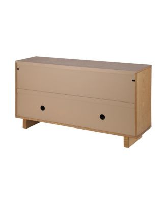 Modern sideboard, 59" storage cabinet with 4 doors, natural finish