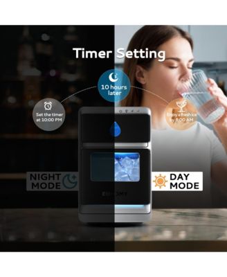 26lbs Per Day Portable  Crescent Ice Maker Countertop  in Black with Ice Scoop and Self-Cleaning