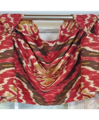 Begonia 3-S Victory 100% Cotton Tab Top Swag Window Curtain 54" x 25" Red