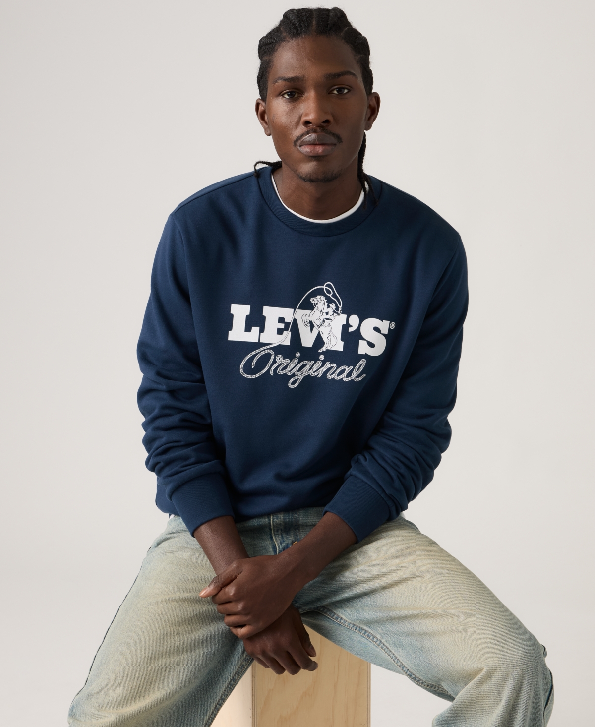 Levi's Men's Graphic Detail Crewneck Long-Sleeve Sweatshirt