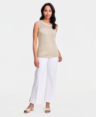 Women's Lurex Open-Work Tank Top