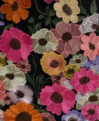 Plus Size Embroidery Detail Short Cocktail Dress