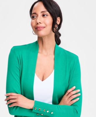 Women's Button-Sleeve Flyaway Cardigan Sweater