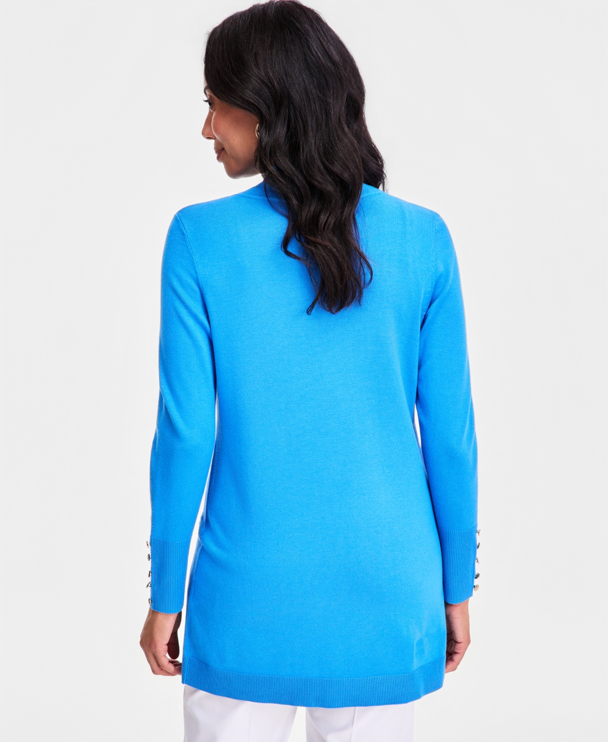 Jm Collection Women's Button-Sleeve Flyaway Cardigan Sweater