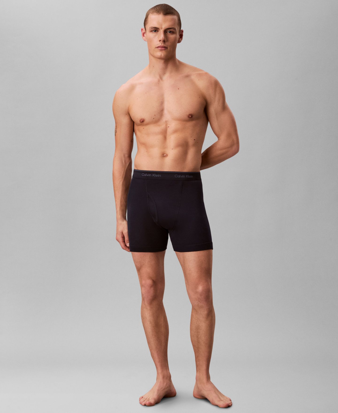 Трусы-боксеры Classic для мужчин, хлопок, 5 шт. — Calvin Klein, цвет: Серый / Розовый — фото 3