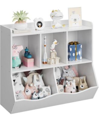 Kids Bookshelf Toy Storage Organizer – Wood Toy Storage Cabinet, Children's Toy Shelf, Kids Book Rack, Storage Bookshelf for Playroom, Bedroom