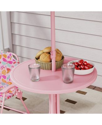 Kids Picnic Table and Chair Set, Outdoor Table with Foldable Chairs