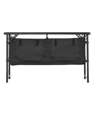 Camping Kitchen Table – Folding Aluminum Cook Station with Storage & Adjustable Heights