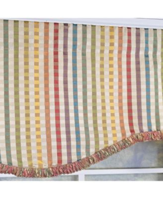 Fame Stripe Cornice 100% Cotton Rod Pocket Lined  Window Valance 50" x 17" Multi
