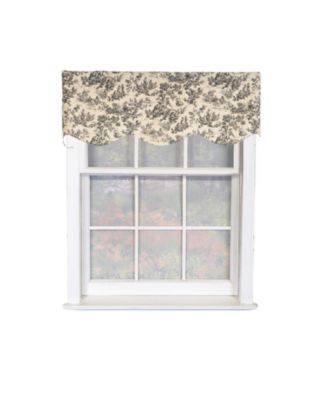 Tradition Provance 100% Cotton Rod Pocket Lined  Window Valance 50" x 15" Black