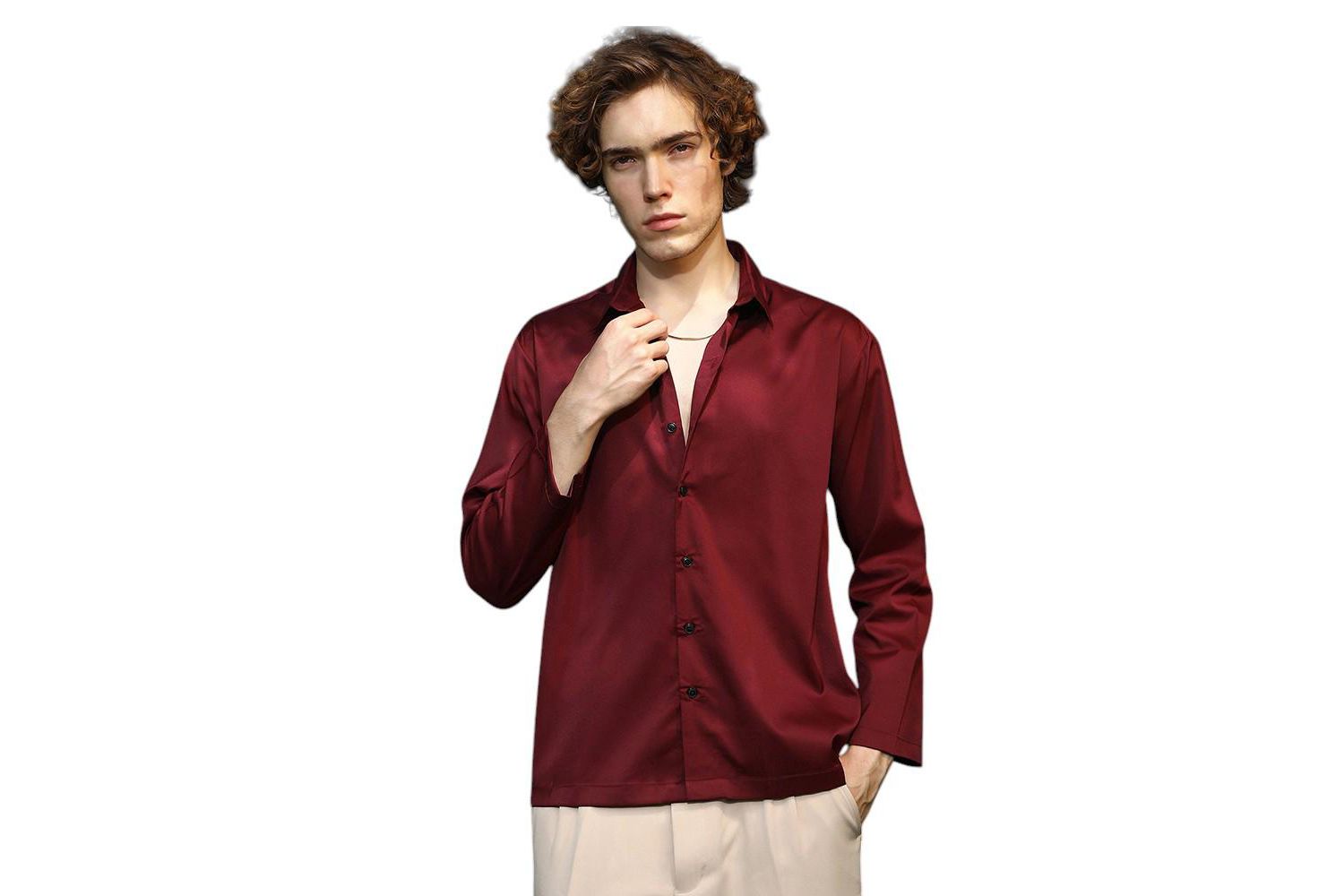 Men's Satin Oversized Shirt
