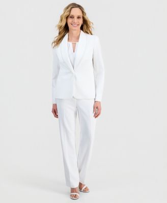 Women's Stretch Crepe Shawl-Collar Pearl-Trim Jacket & Lily Pants