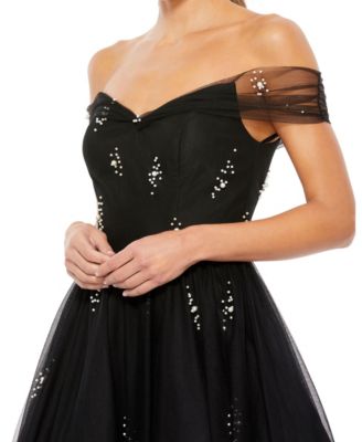 Women's Petite Ieena Off The Shoulder Embellished Tulle Cocktail Dress