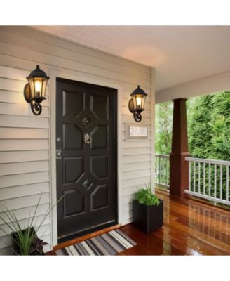 2-Pack Vintage Wall-Mounted Outdoor Lantern Light – Elegant Black Metal Sconce for Porch, Patio, and Garden Lighting (Bulb Not Included