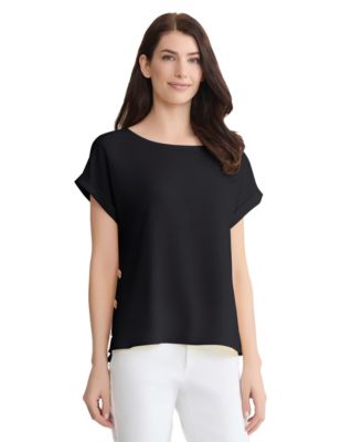 Women's Short-Sleeve Side-Button Blouse