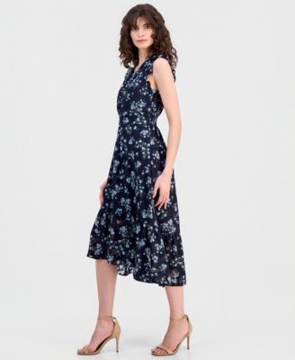 Women's Floral Print Sleeveless Midi Dress