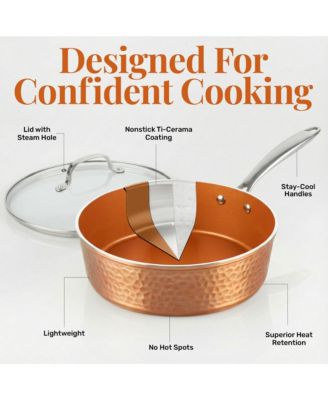 Hammered Copper 4-Quart Ti-Cerama Nonstick Deep Saute Pan