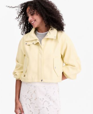 Women's Cropped Faux-Leather Jacket