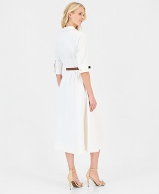 Women's 3/4-Sleeve Midi Shirtdress