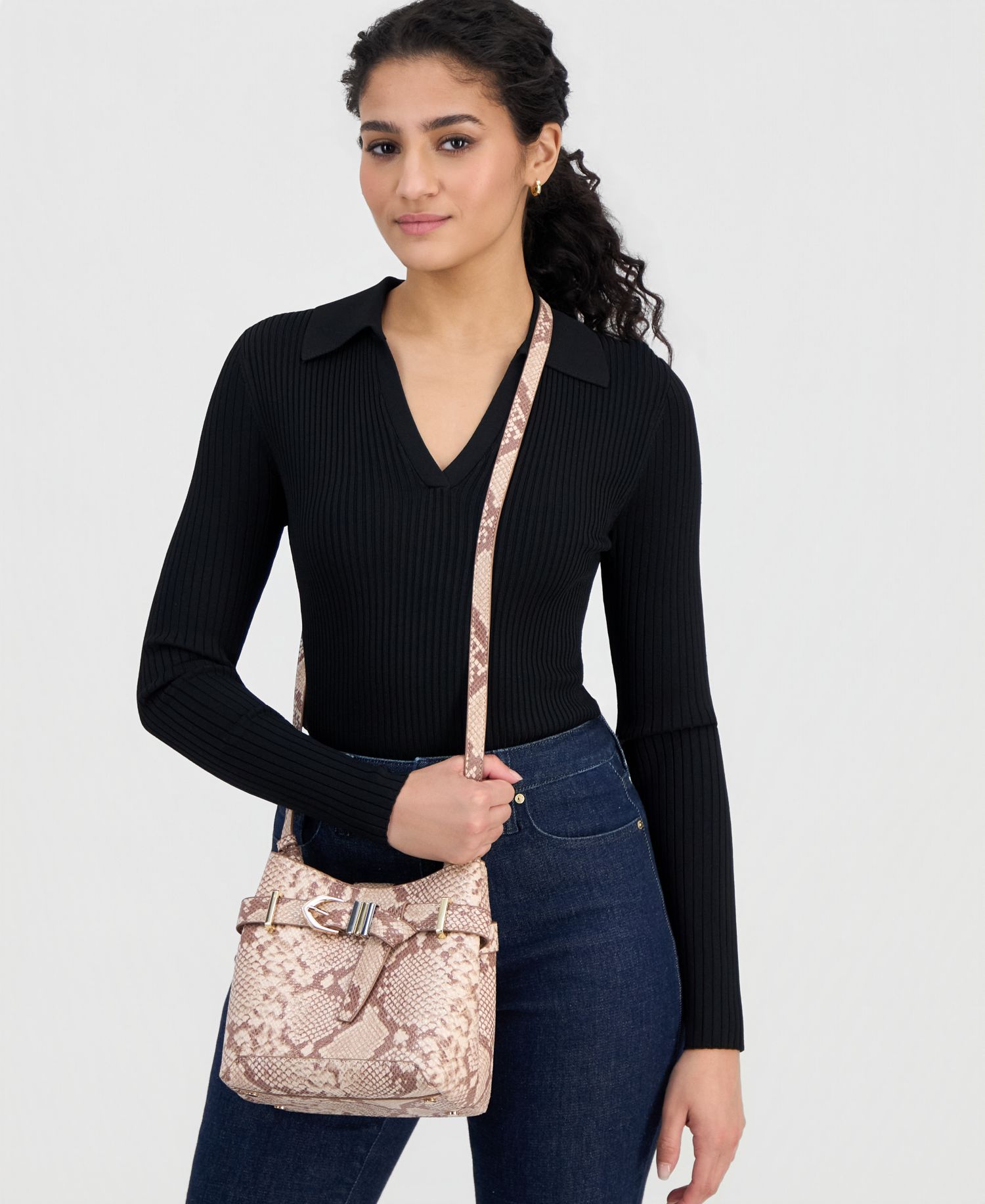 Nailaa Belted Snake Crossbody