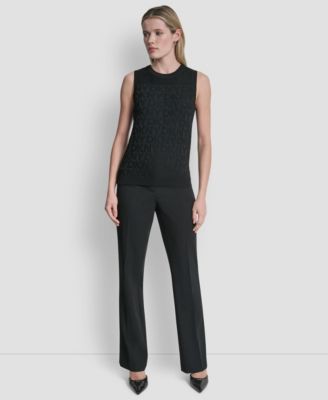 Women's Sleeveless Logo Printed Sweater