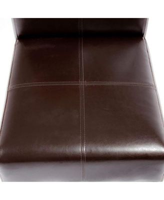  Emilia Chocolate Brown Bonded Leather Dining Chairs - Set of 2