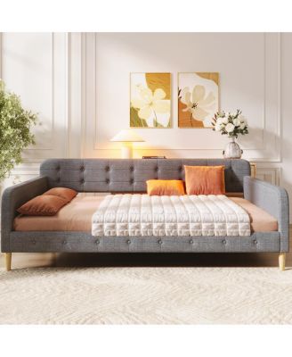 Queen Size Upholstered Daybed with 4 Support Legs