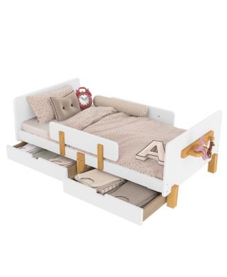 Platform Bed with Storage, Solid Wood Frame, No Box Spring Needed