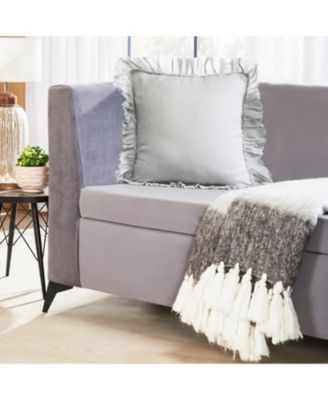 Pure Linen Sheer Fringe Throw Pillow Covers, 22"x 22", Set of 2