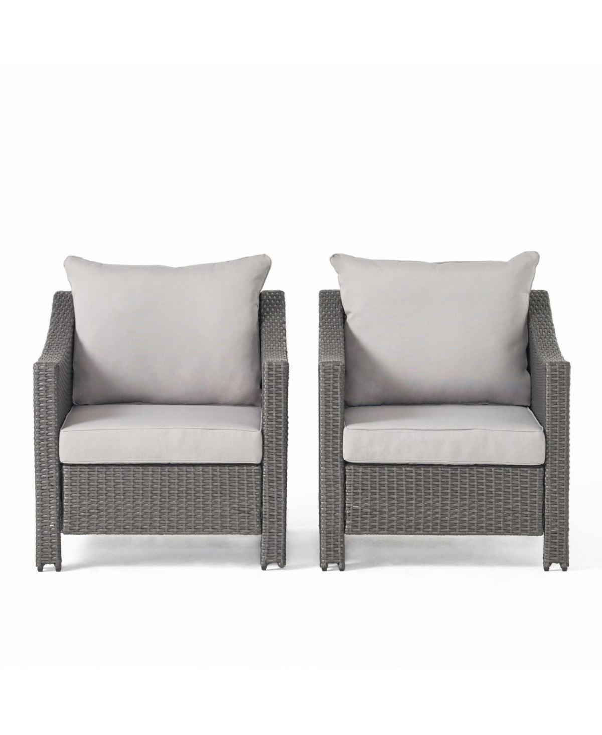 Streamdale Furniture Wicker Club Chairs with Water-Resistant Cushions (Set of 2)